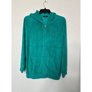 Diamond Supply Silhouette Women's Full Zip Jacket Hoodie Pockets Teal Size L  NW